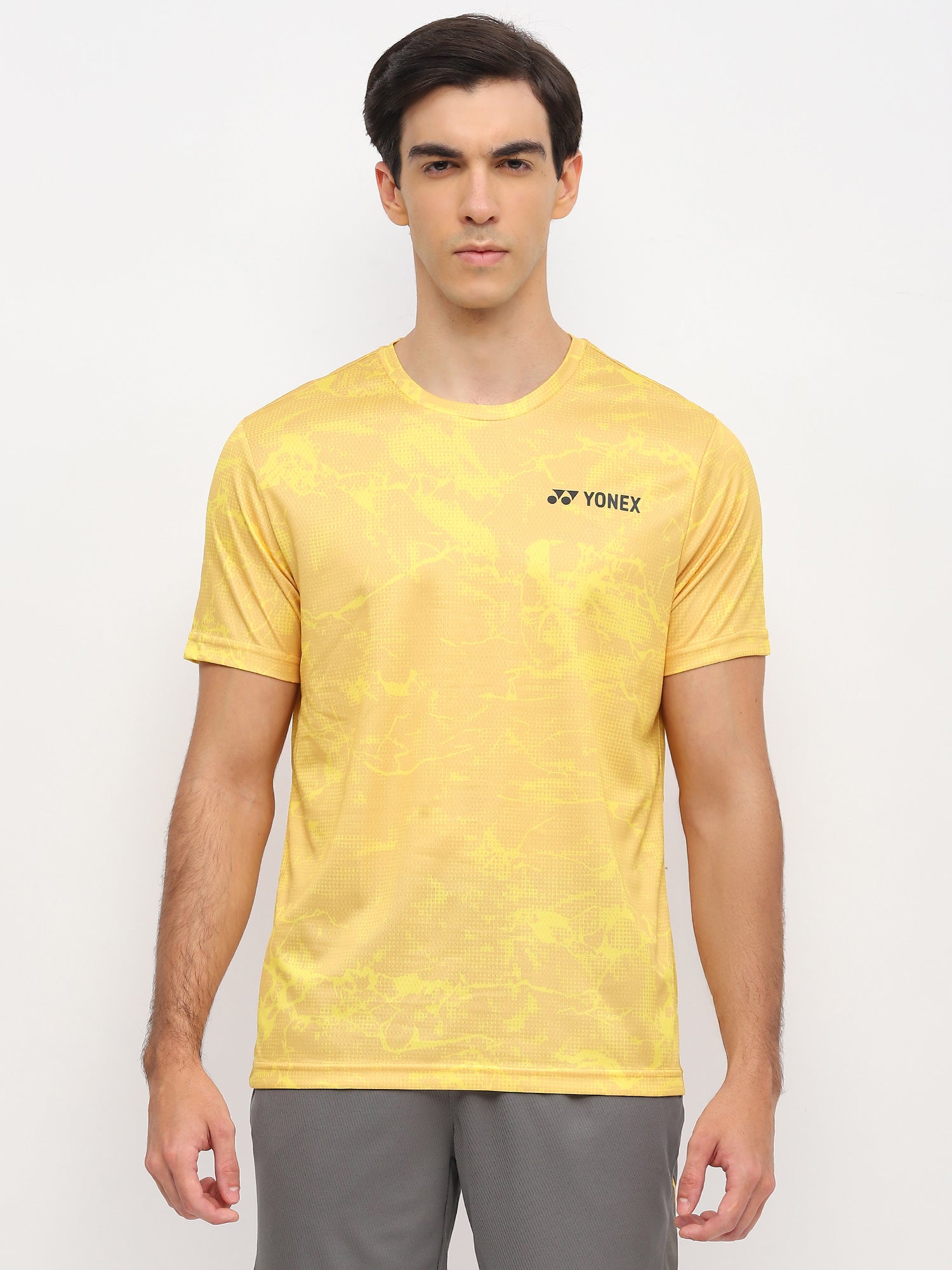 Yonex 2963 Mens Round Neck T-Shirt Apparel White Lemon Zest
