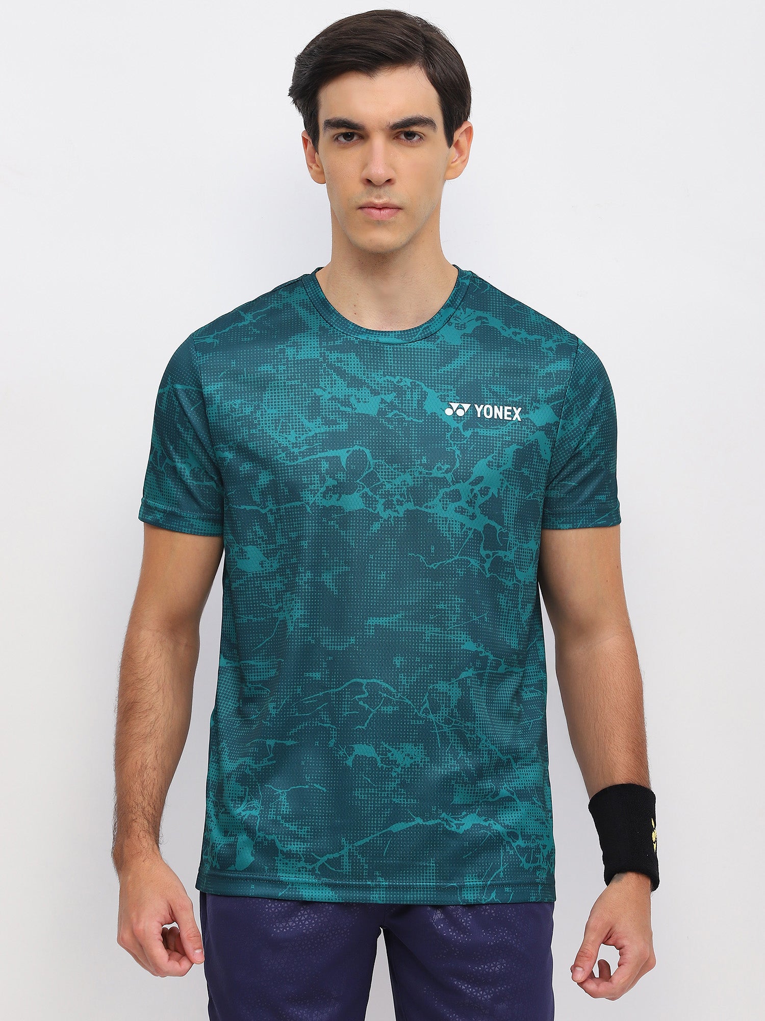 Yonex 2963 Mens Round Neck T-Shirt Apparel White Teal Green