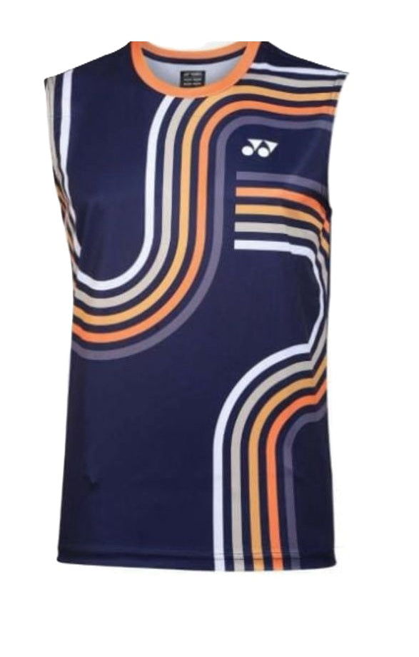 Yonex 26025 MEX Mens Sleeveless Round Neck T-Shirt Apparel Dark Navy