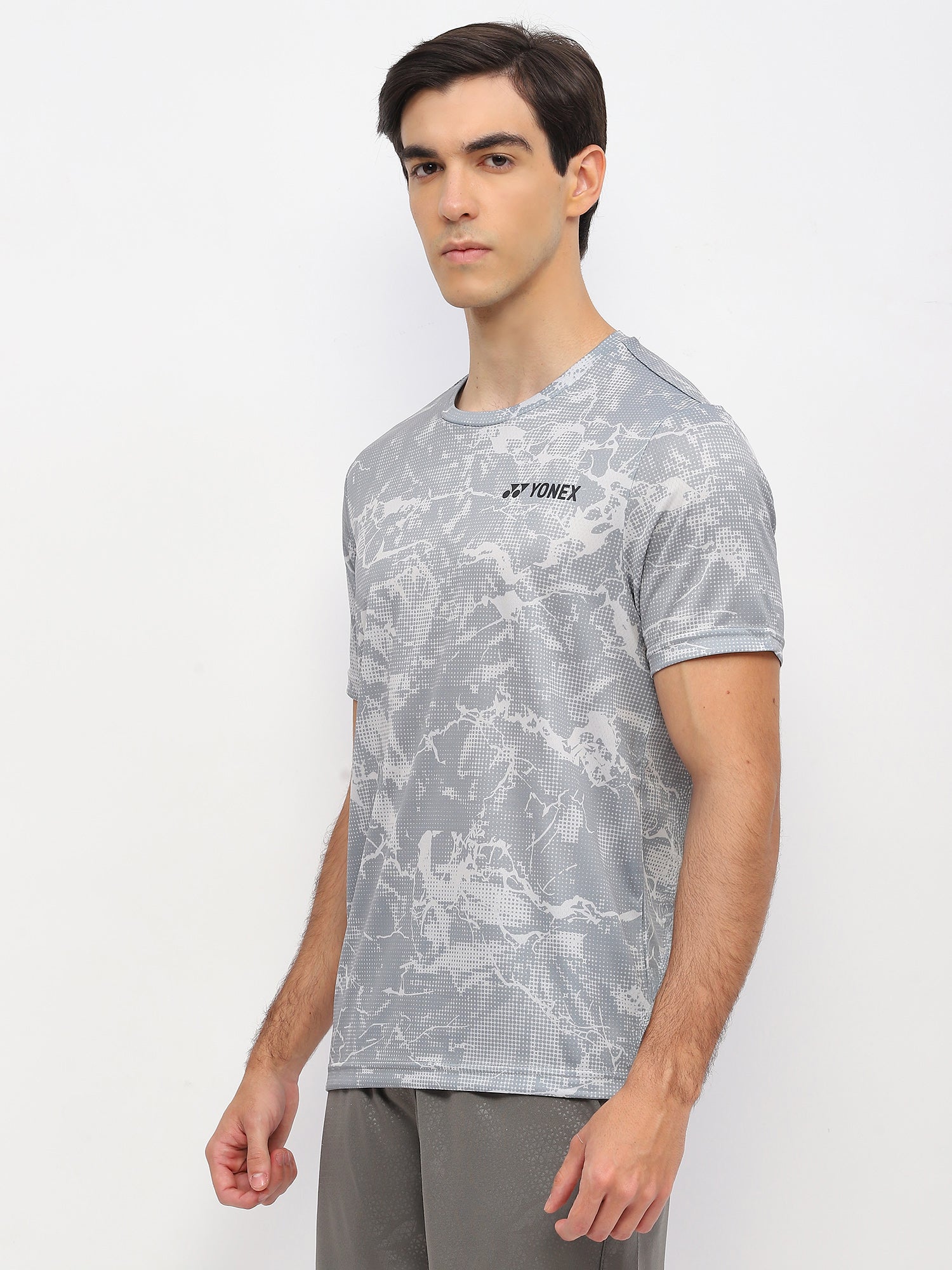 Yonex 2963 Mens Round Neck T-Shirt Apparel White Glacier Grey