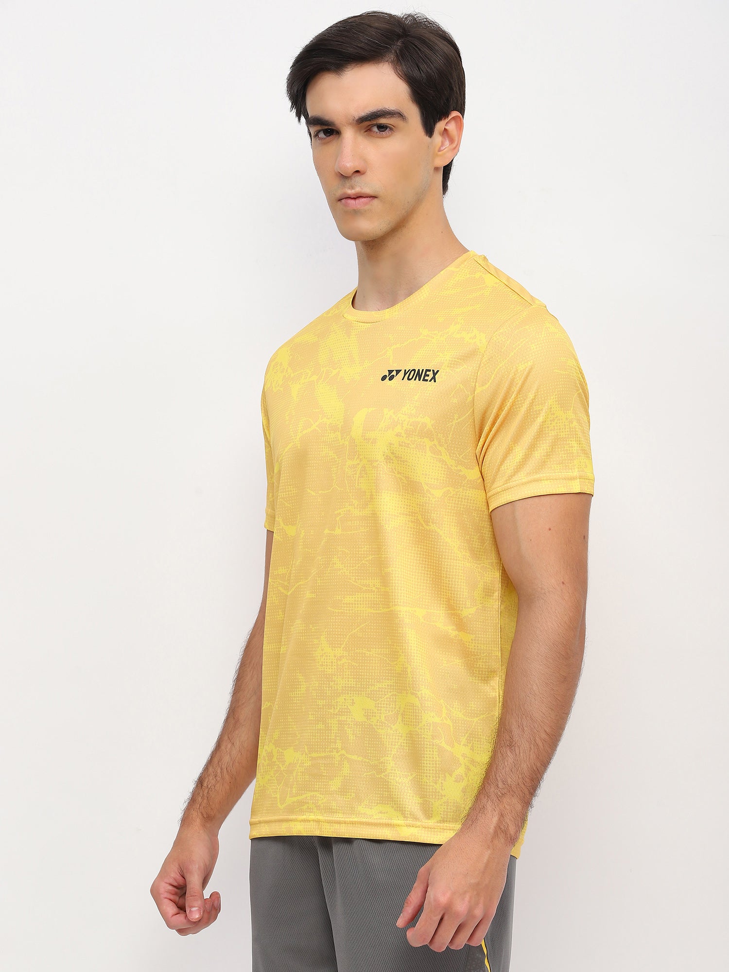 Yonex 2963 Mens Round Neck T-Shirt Apparel White Lemon Zest