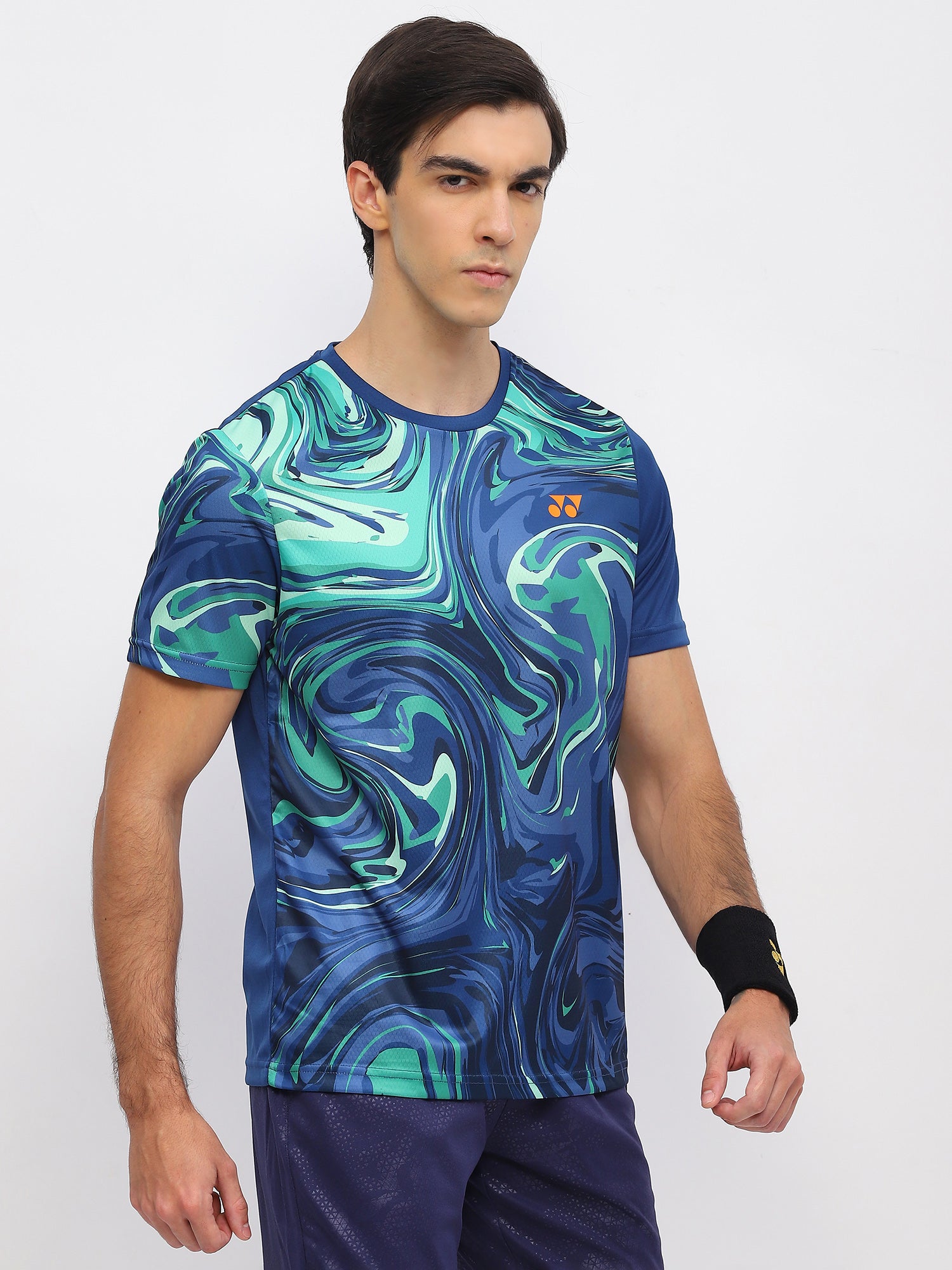 Yonex 2966 Mens Round Neck T-Shirt Apparel Navy Peony