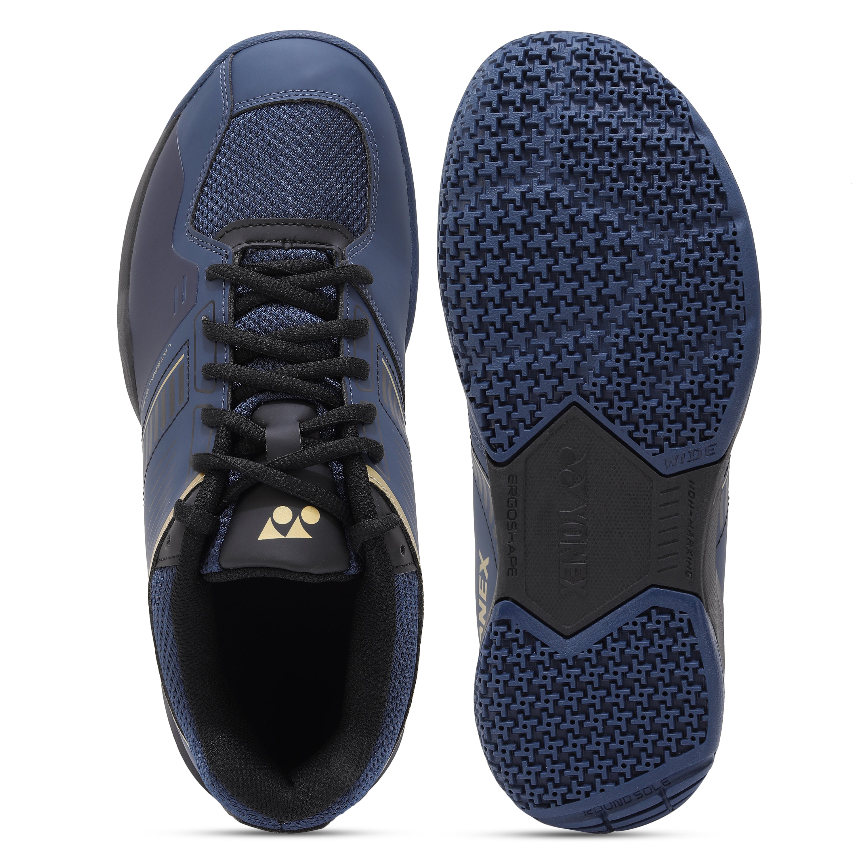 Yonex Strider Flow Wide Power Cushion Badminton Shoe Navy Gold