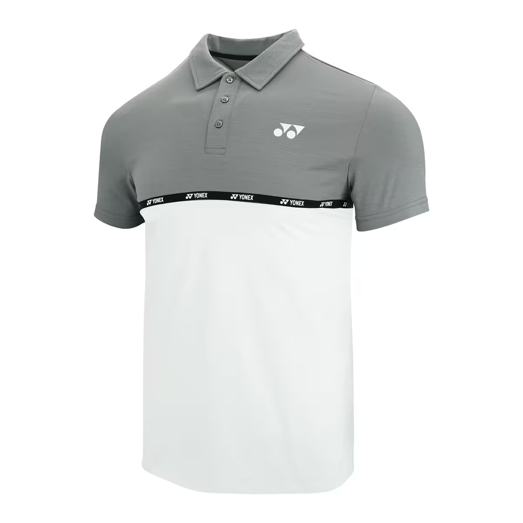 Yonex 2418 Mens Polo Collar T-Shirt Apparel Grey White