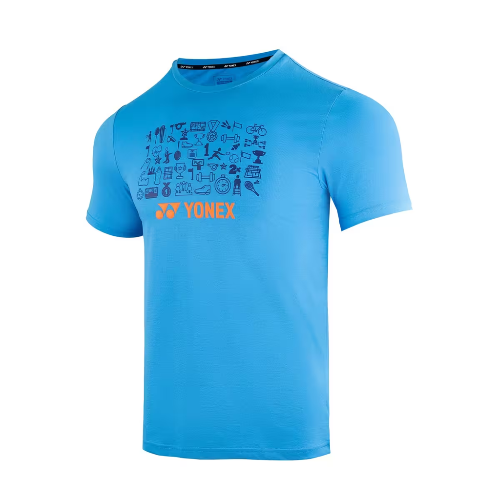 Yonex 2327 Mens Round Neck T-Shirt Apparel Malibu Blue