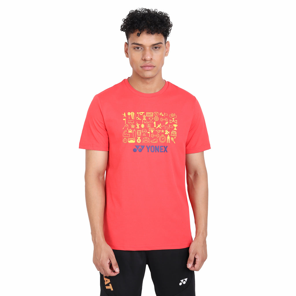 Yonex 2327 Mens Round Neck T-Shirt Apparel Tomato
