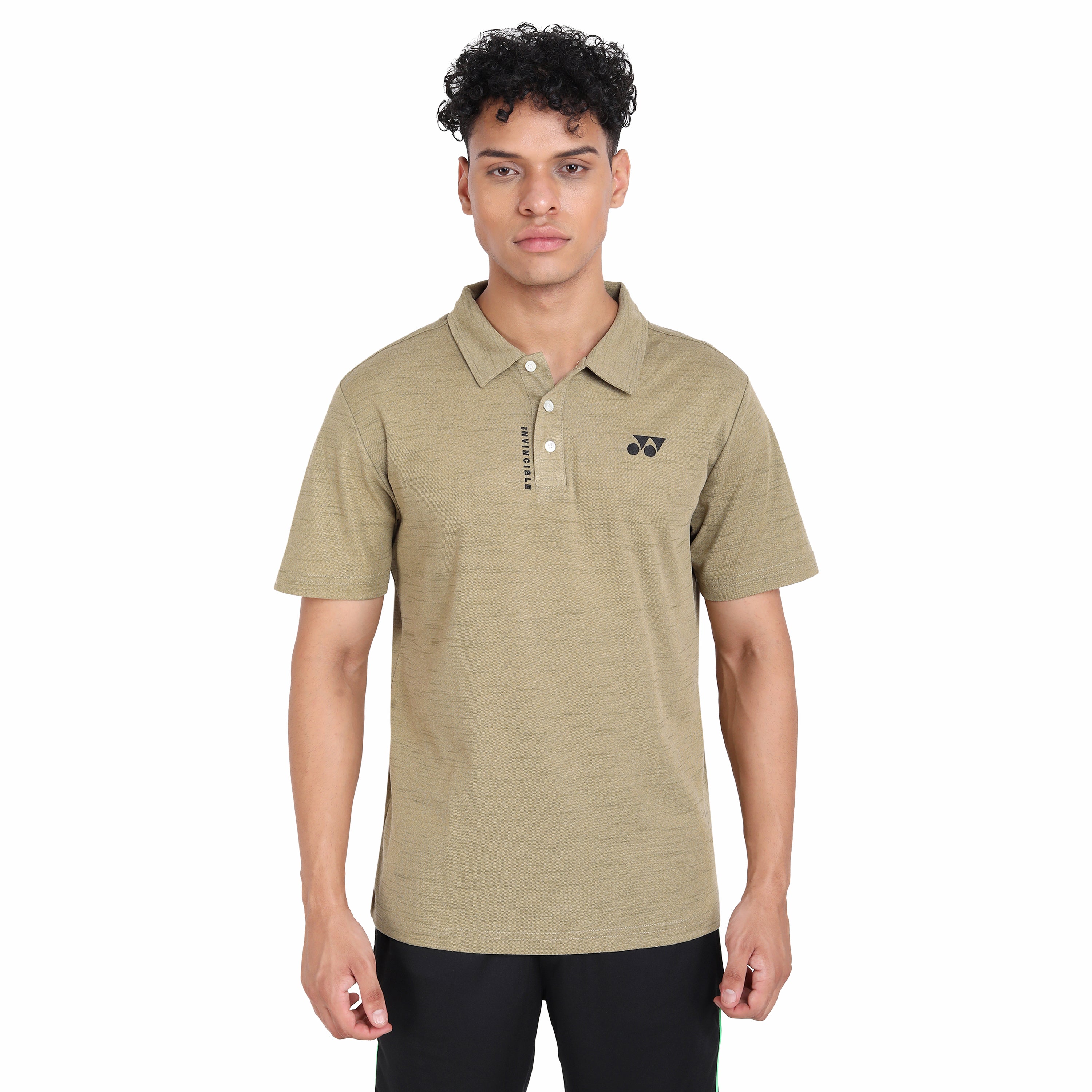 Yonex 2415 Mens Polo Collar T-Shirt Apparel Khaki