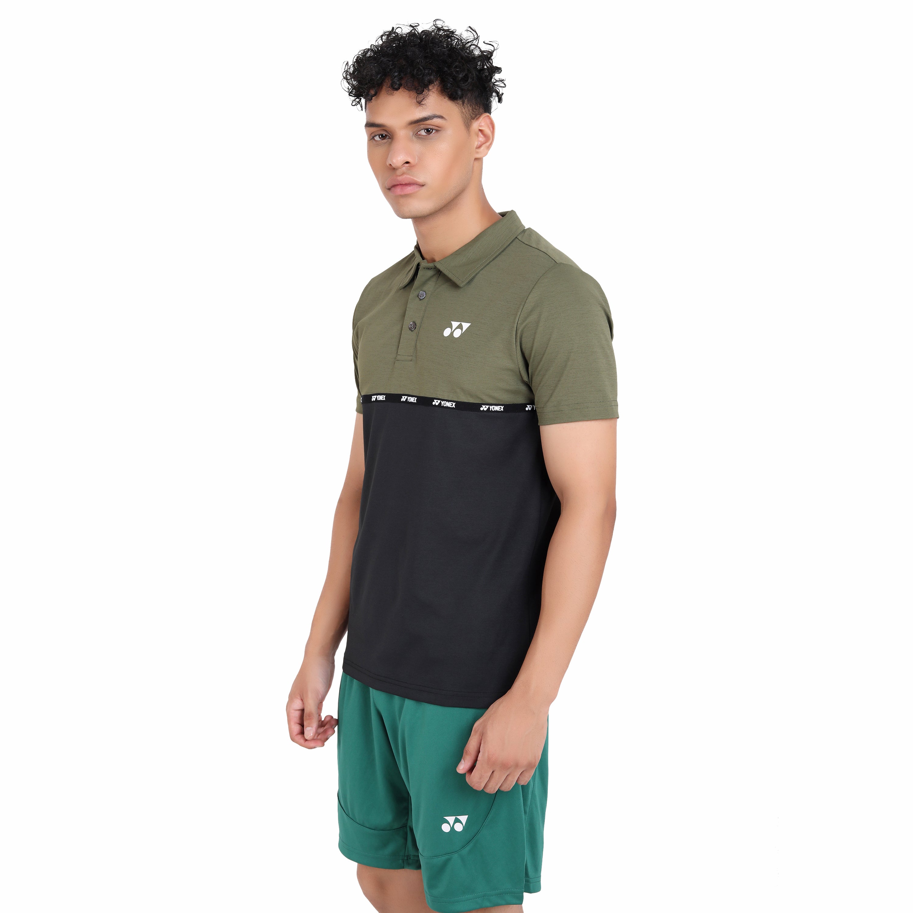 Yonex 2418 Mens Polo Collar T-Shirt Apparel Olive Nite