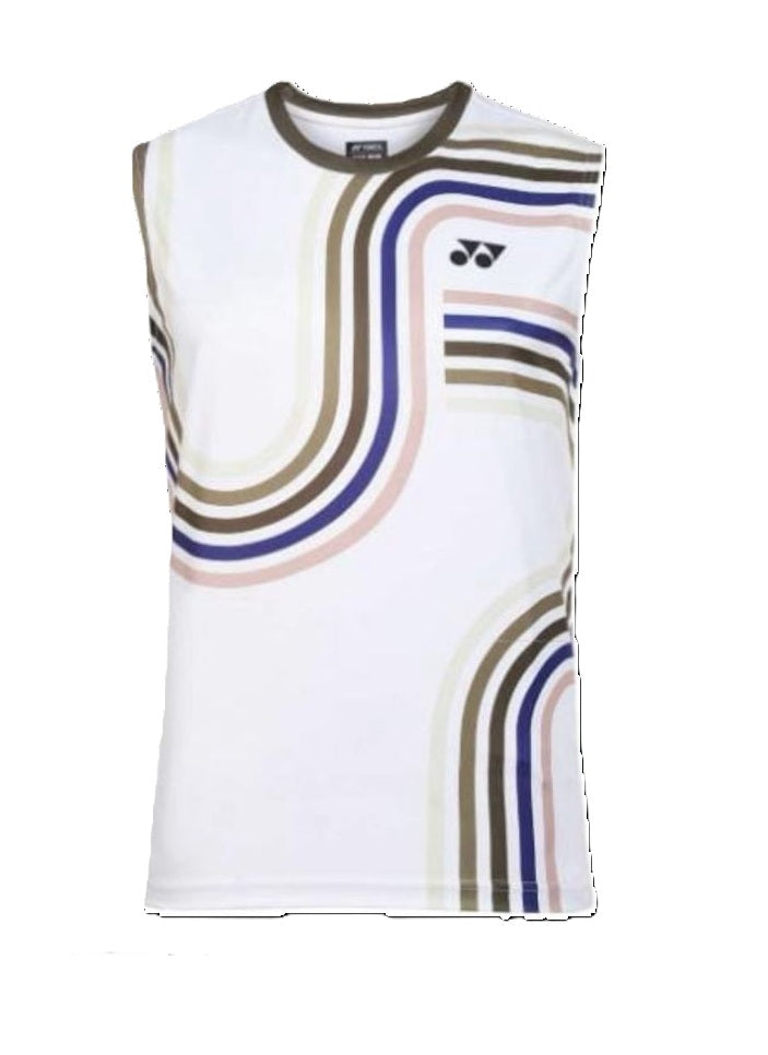 Yonex 26025 MEX Mens Sleeveless Round Neck T-Shirt Apparel Natural