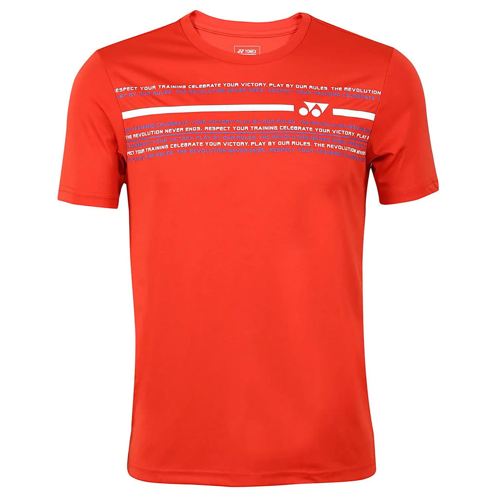 Yonex 1873 Mens Round Neck T-Shirt Apparel HIGH RISK RED