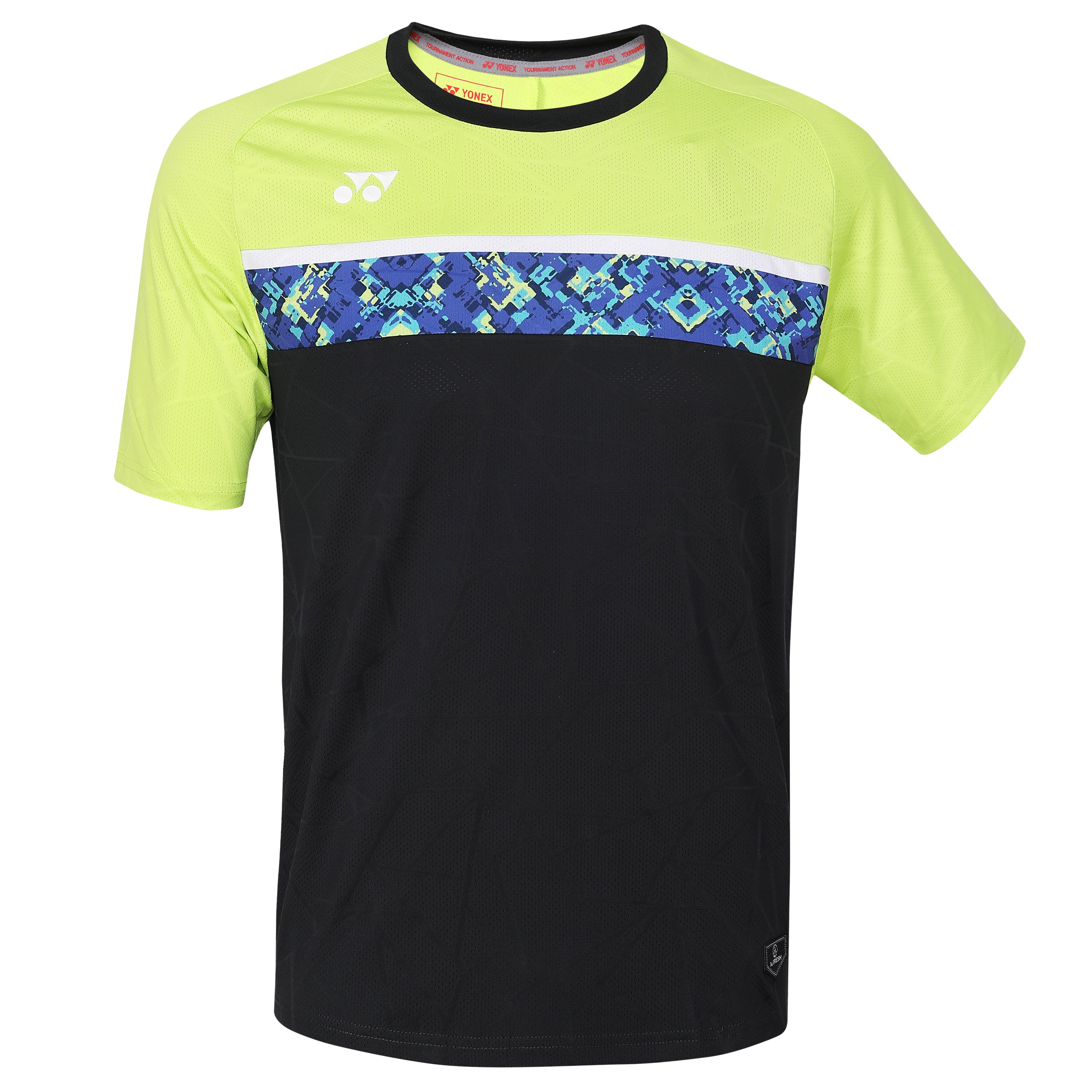 Yonex 2319 Mens Round Neck T-Shirt Apparel ACID LIME JET BLACK