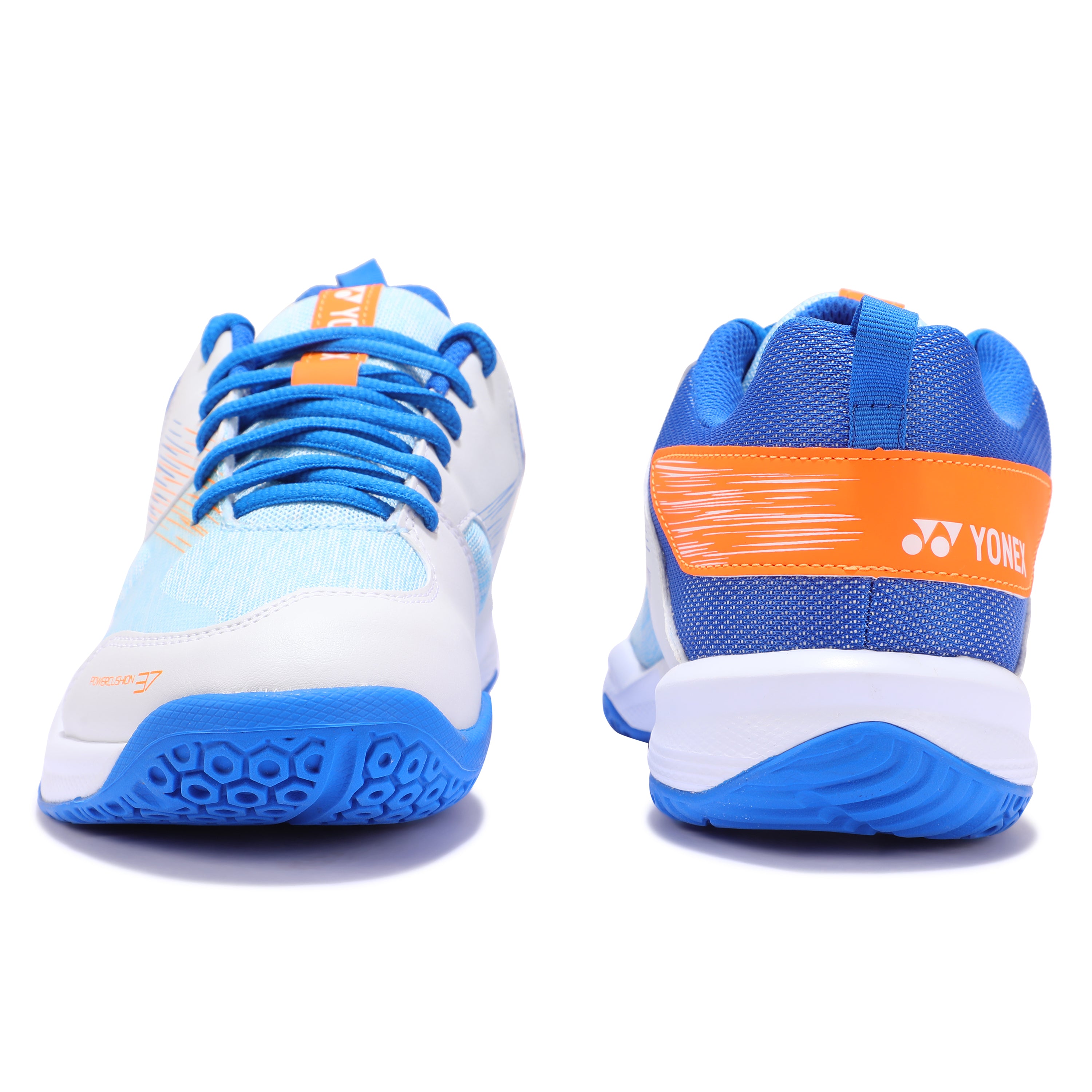 YONEX SHB 37 EX Power Cushion Badminton Shoe (White Blue)