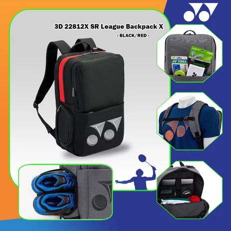 Yonex 22812X Backpack (With Shoe Pocket) Badminton Kitbag Grey