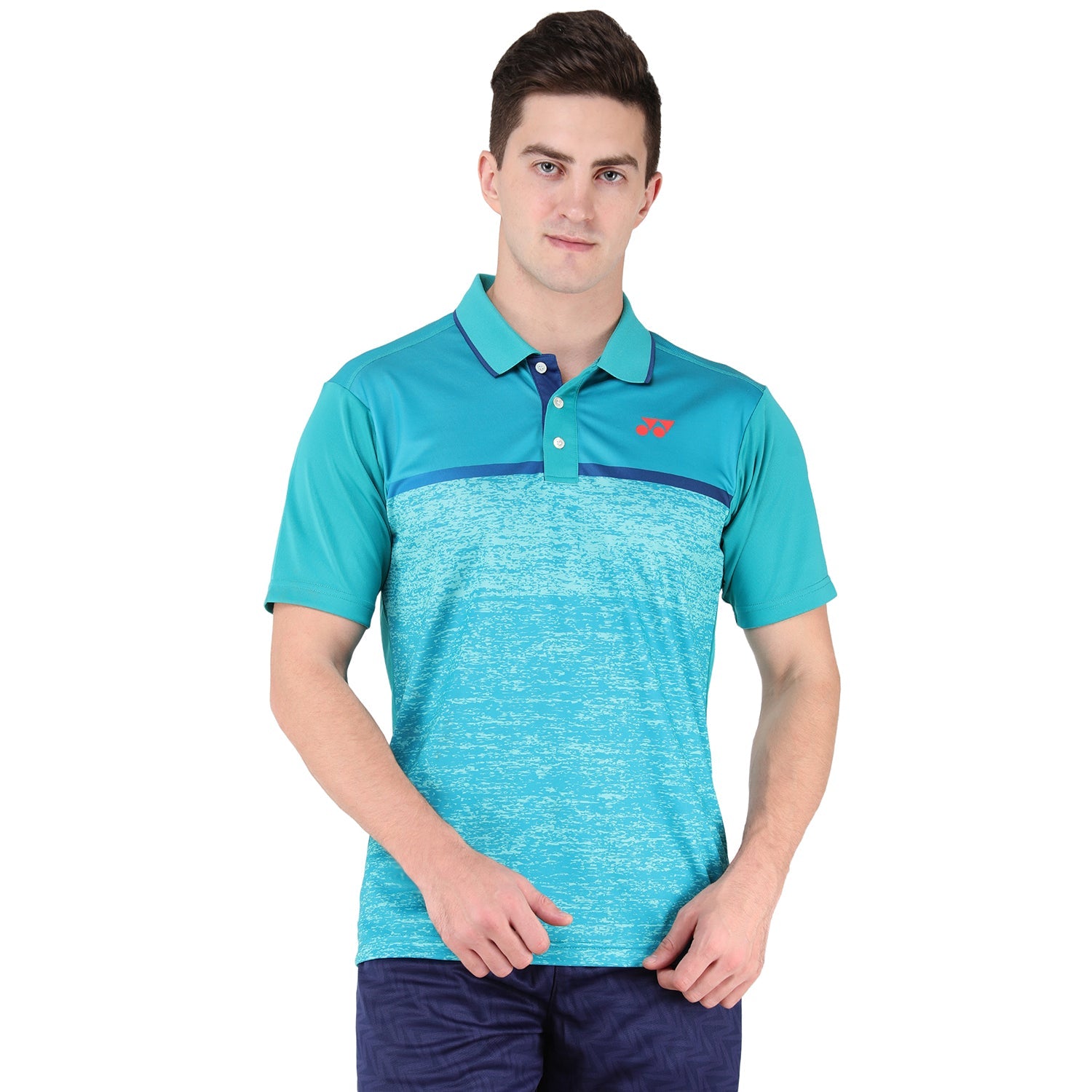 Yonex 1291 Mens Polo Collar T-Shirt Apparel Blue Grass