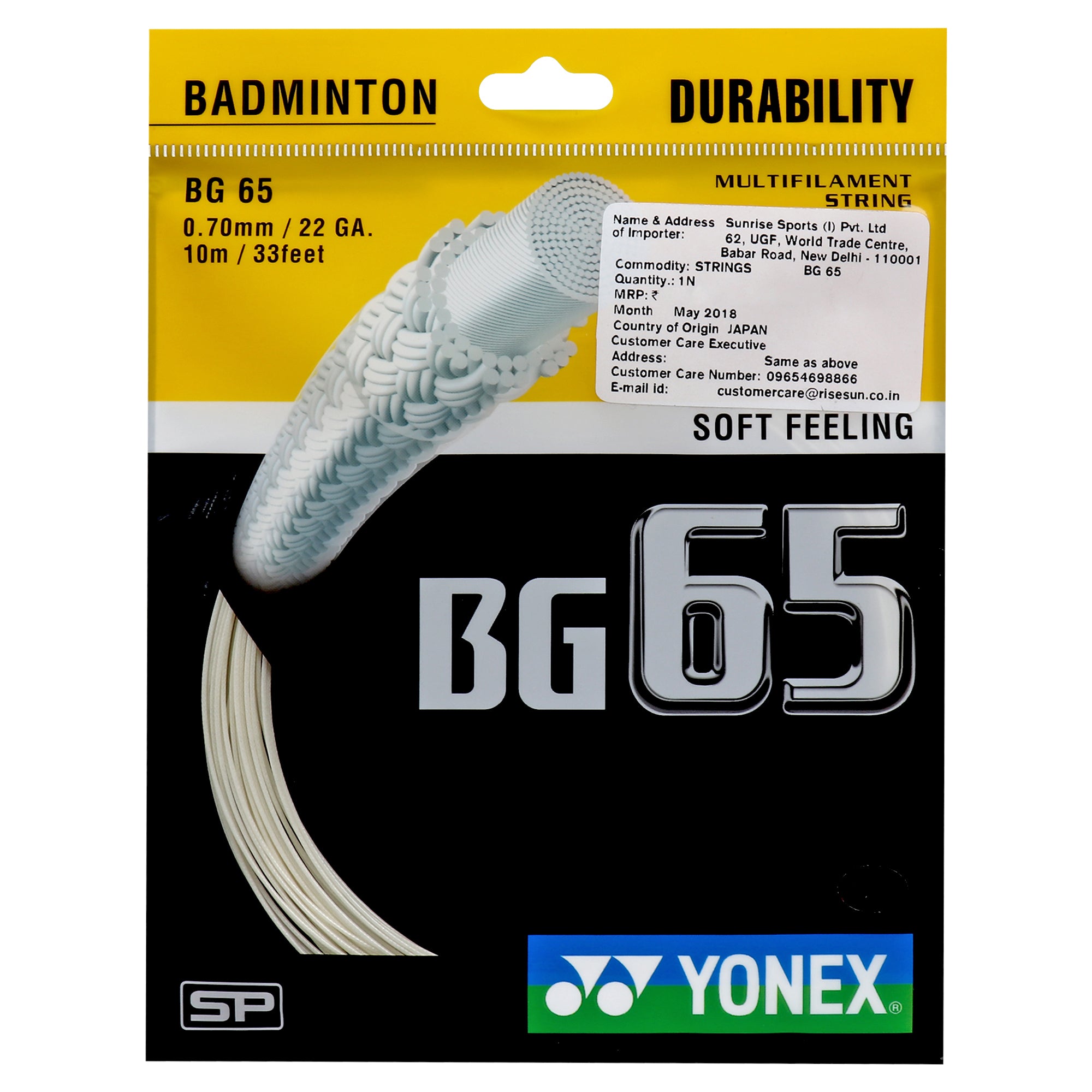 Yonex BG 65 Badminton String (Pack of 1 String)