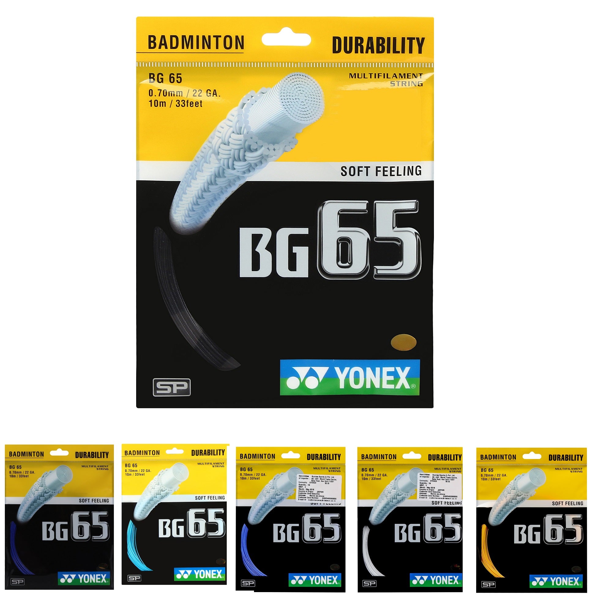 Yonex BG 65 Badminton String (Pack of 1 String)