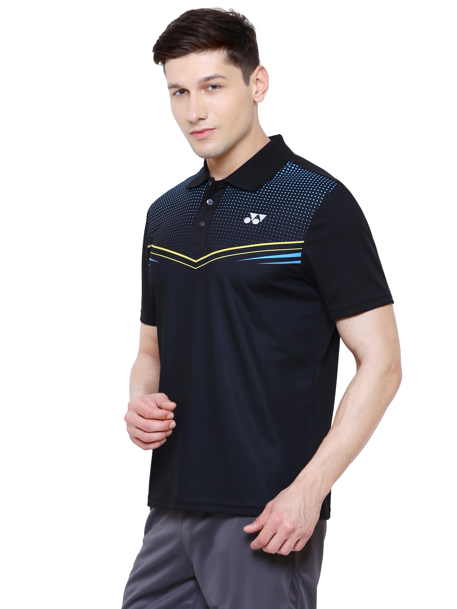 Yonex 1263 Mens Polo Collar T-Shirt Apparel Black