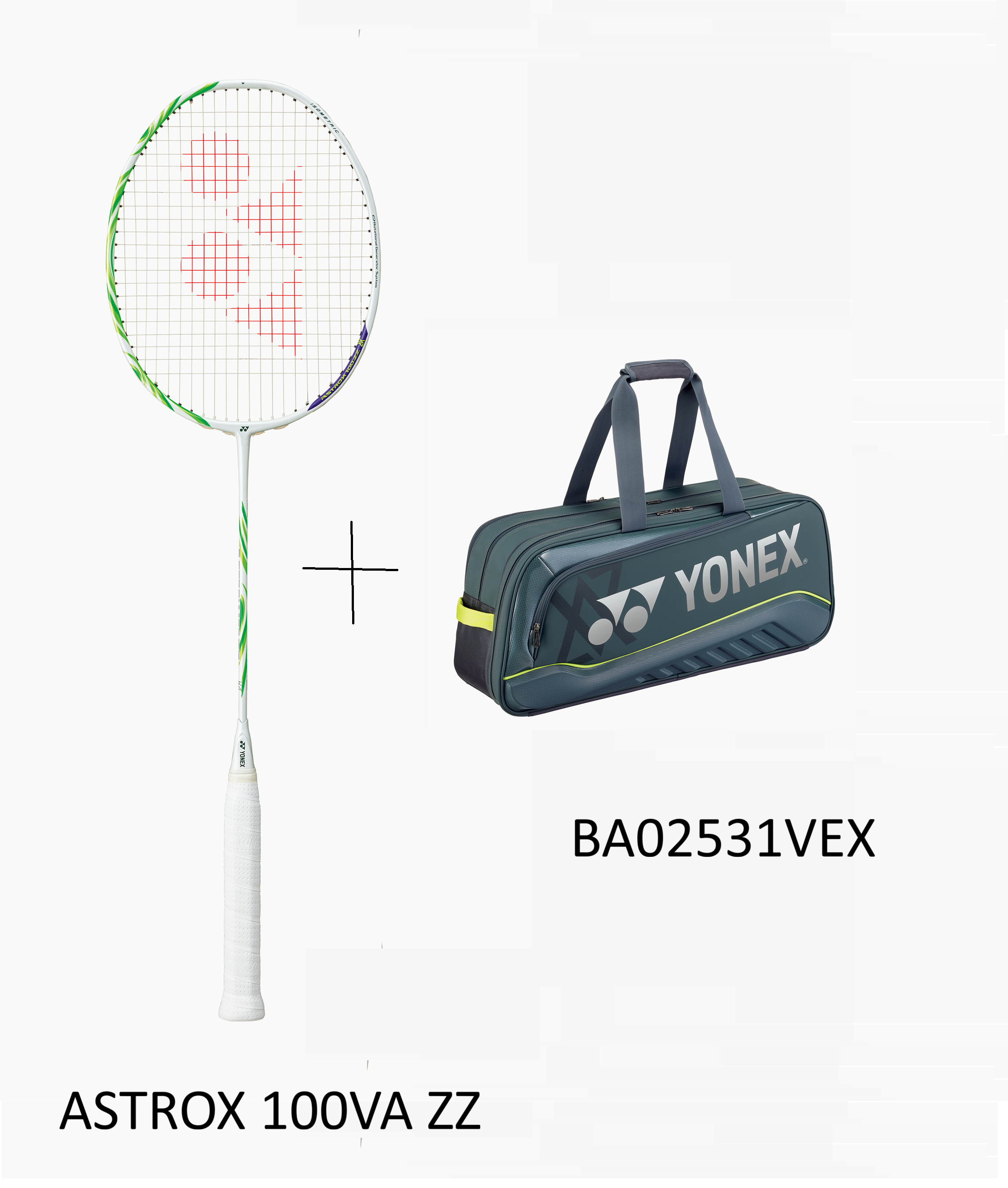 Yonex Astrox 100ZZ VA (Unstrung) + BA 52531 VEX Kitbag Badminton Racket Combo