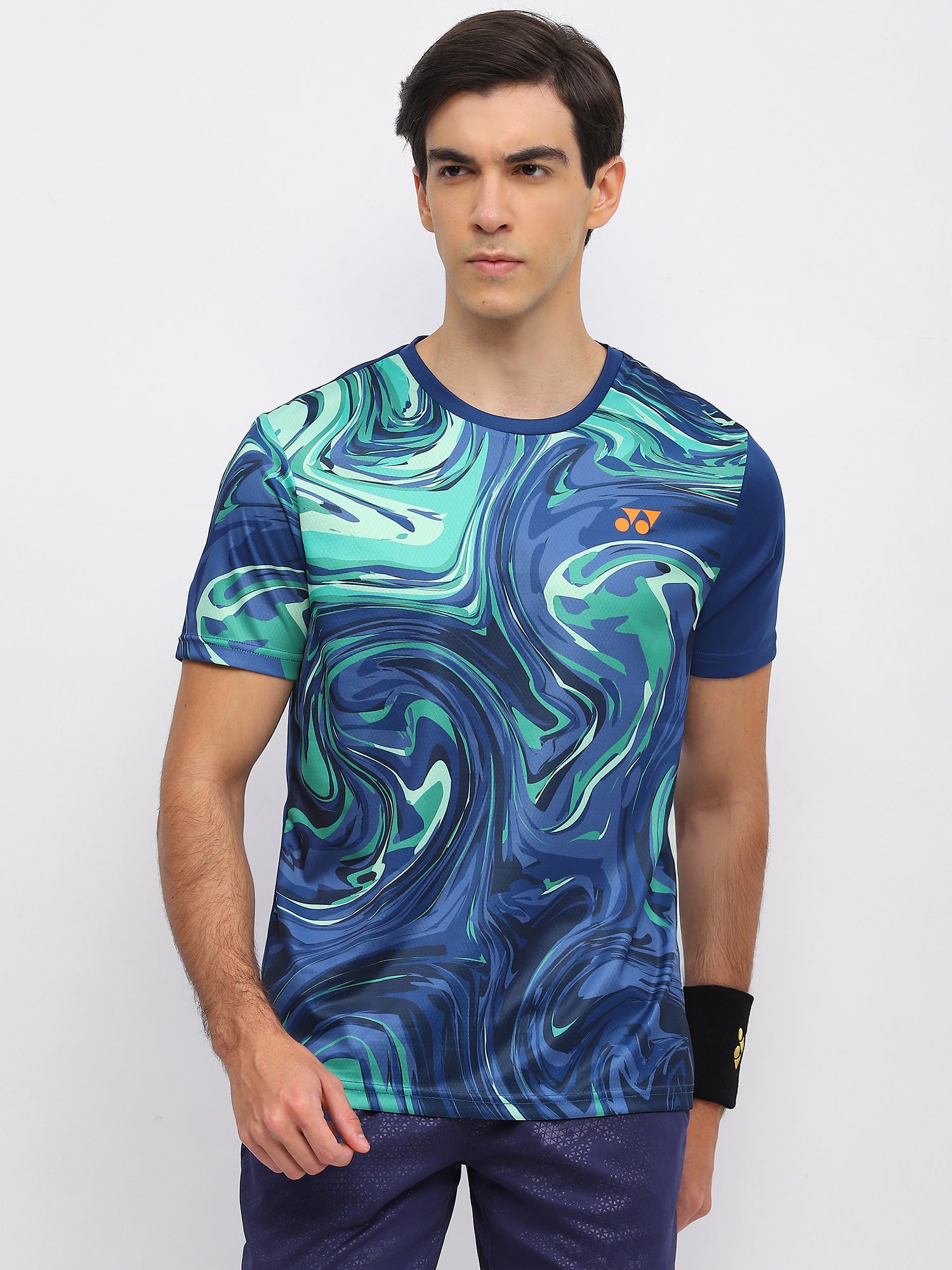 Yonex 2966 Mens Round Neck T-Shirt Apparel Navy Peony