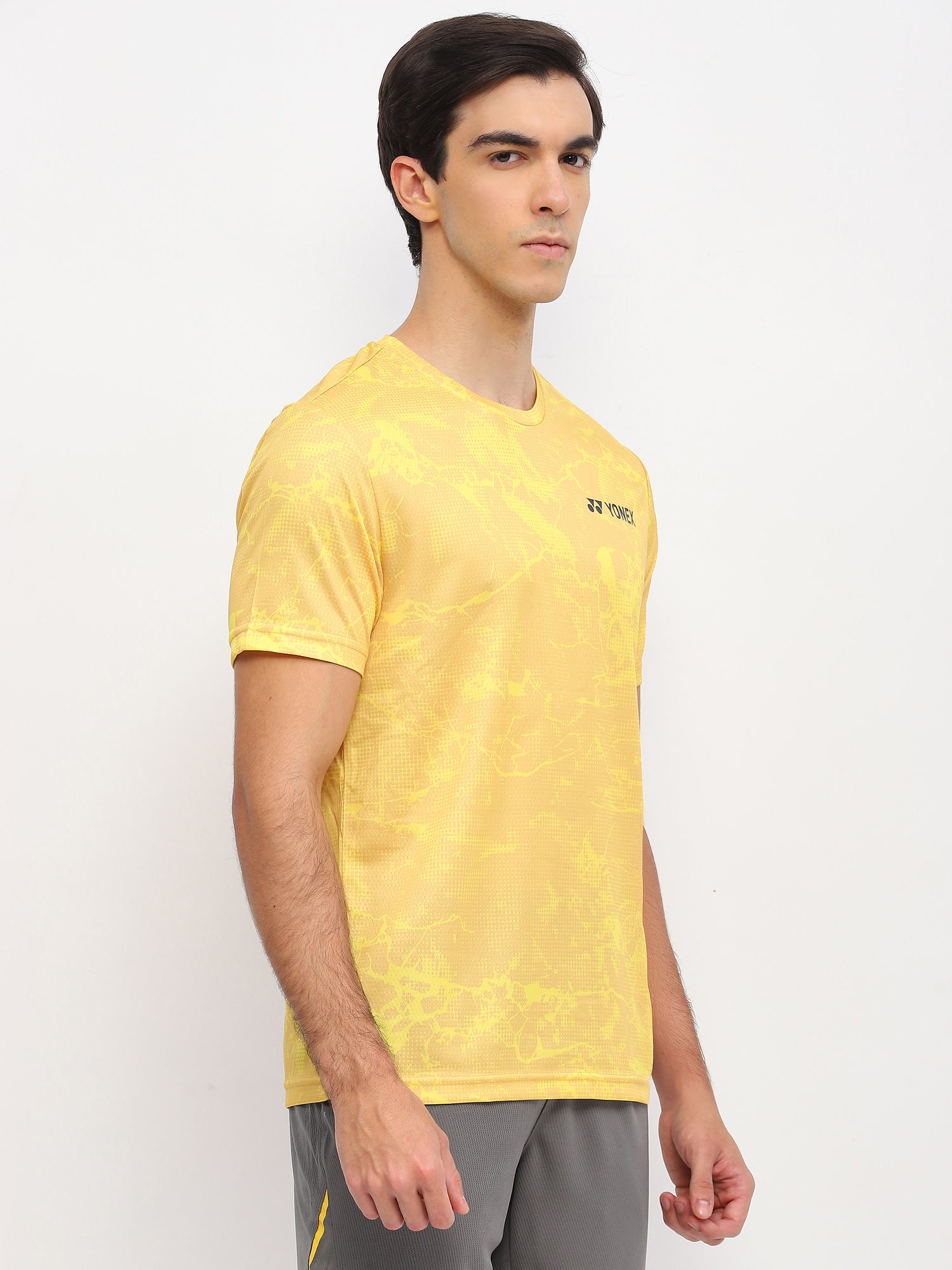 Yonex 2963 Mens Round Neck T-Shirt Apparel White Lemon Zest