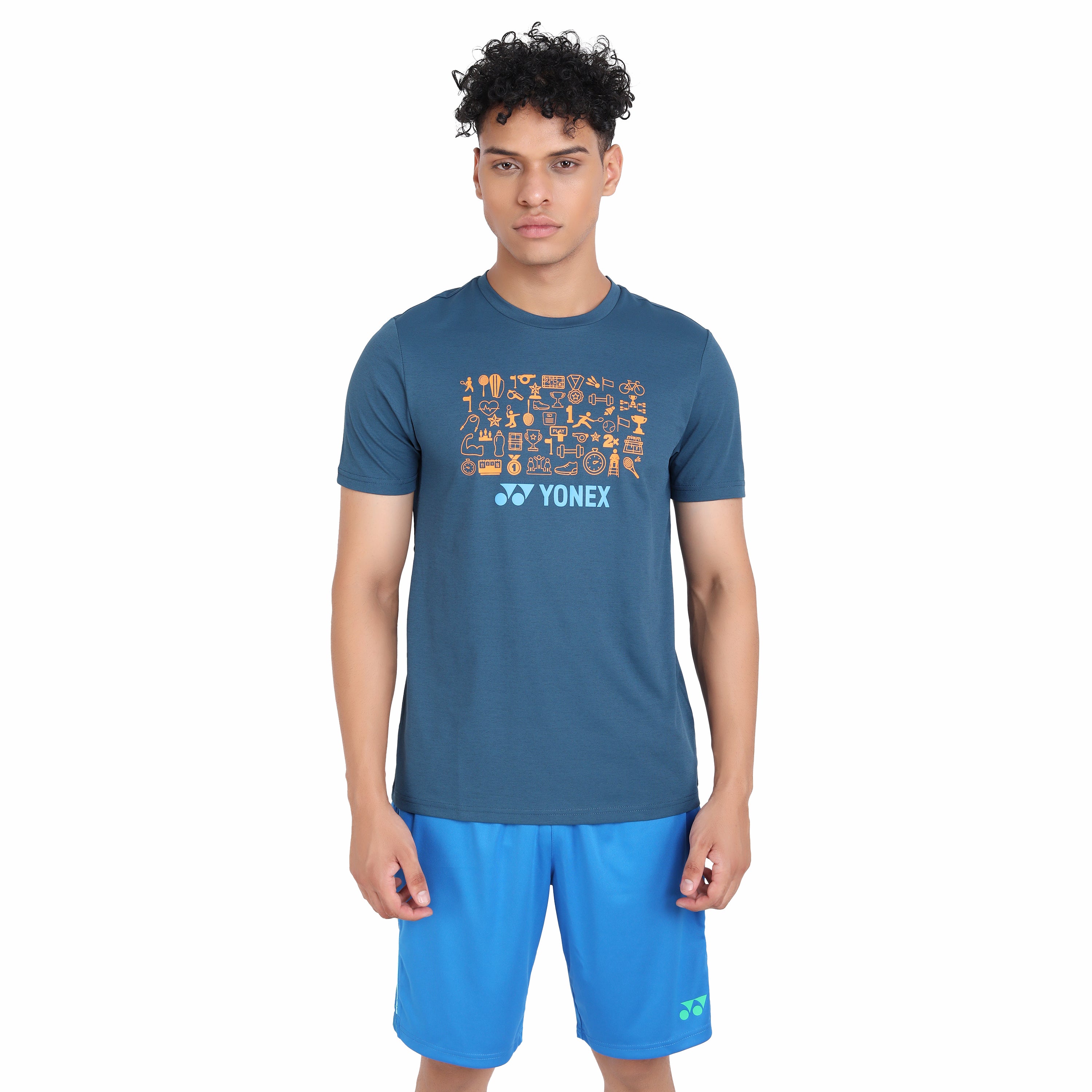 Yonex 2327 Mens Round Neck T-Shirt Apparel MOJOLICA BLUE