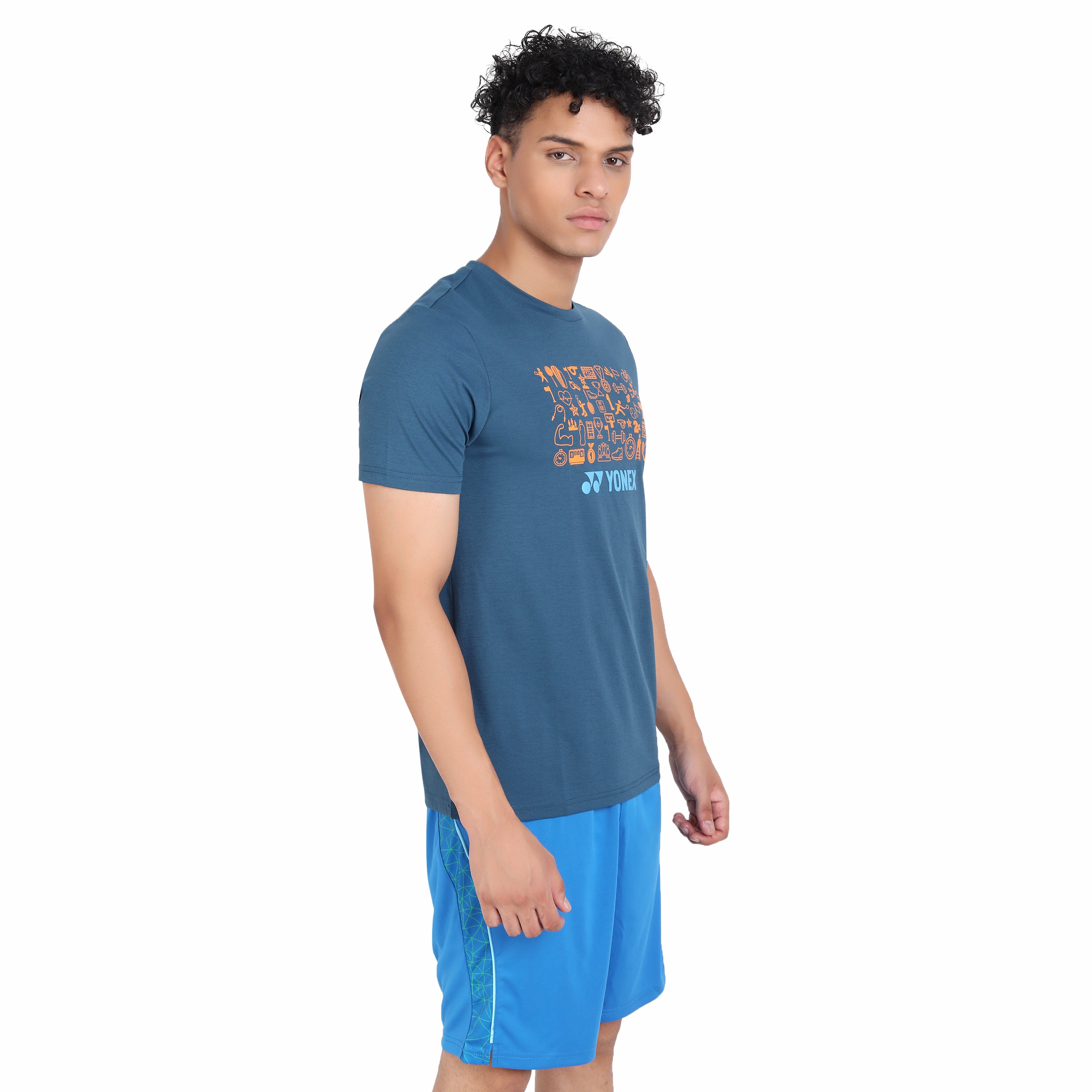 Yonex 2327 Mens Round Neck T-Shirt Apparel MOJOLICA BLUE