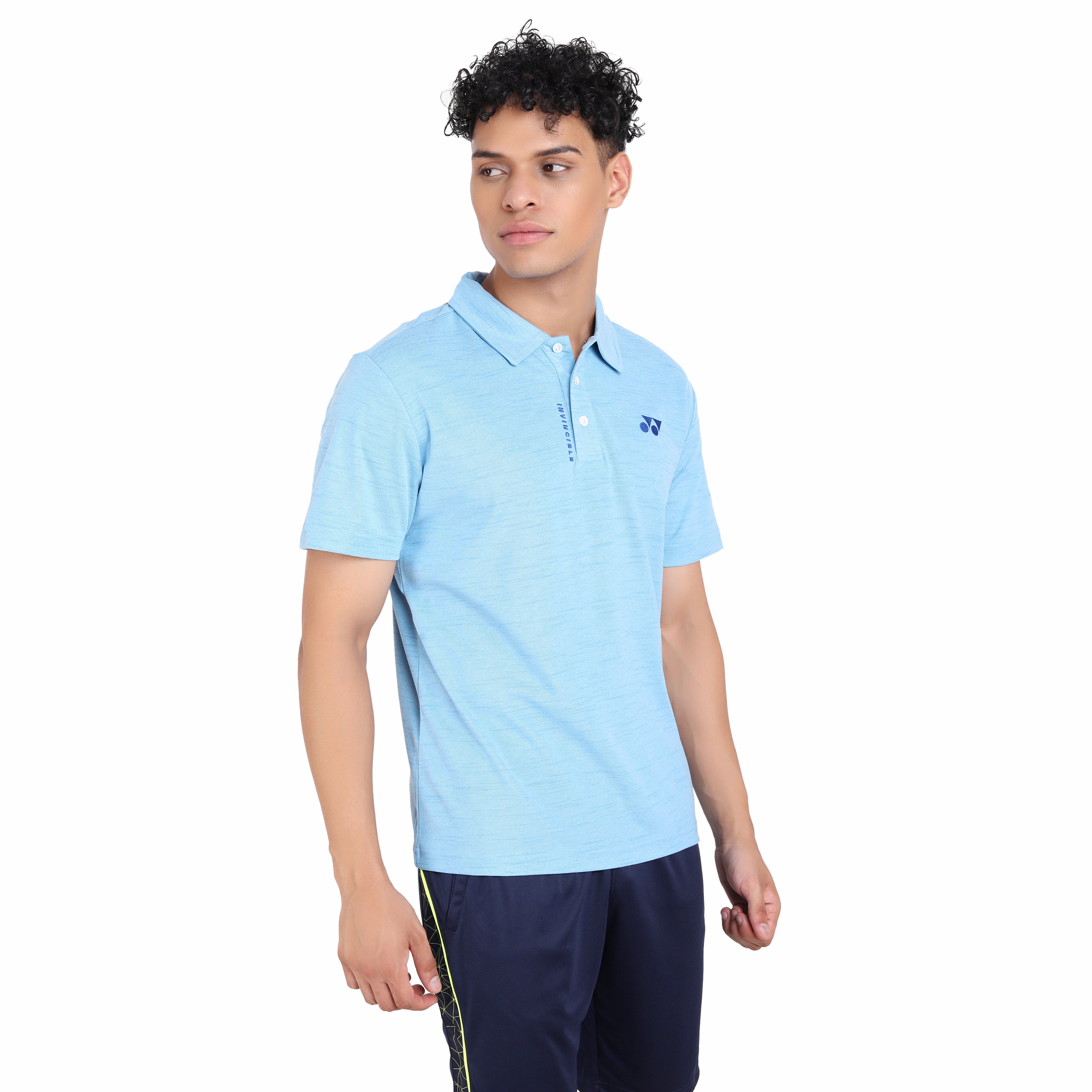 Yonex 2415 Mens Polo Collar T-Shirt Apparel Sky Blue