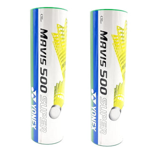 Yonex MAVIS 500 SUPER (Pack of 2 Box) - Green Cap Nylon Badminton Shuttlecock - Yellow (Slow, 75)