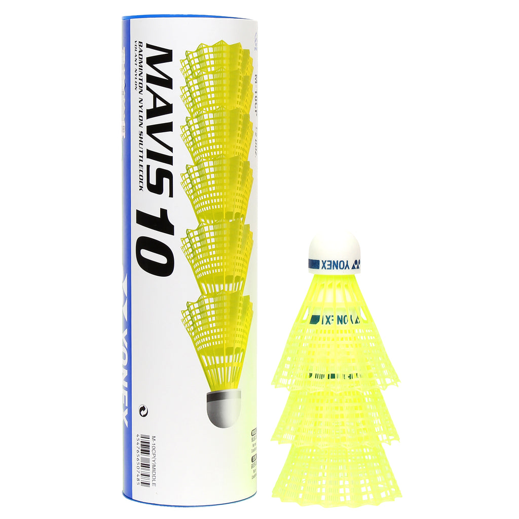 Yonex MAVIS 10 - Blue Cap Nylon Badminton Shuttlecock - Yellow (Medium, 75)