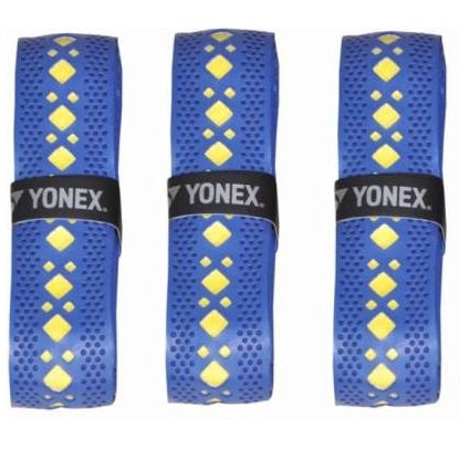 Yonex AC 7405 E2T Diamond Badminton Grip (Pack Of 3 Blue Grip)